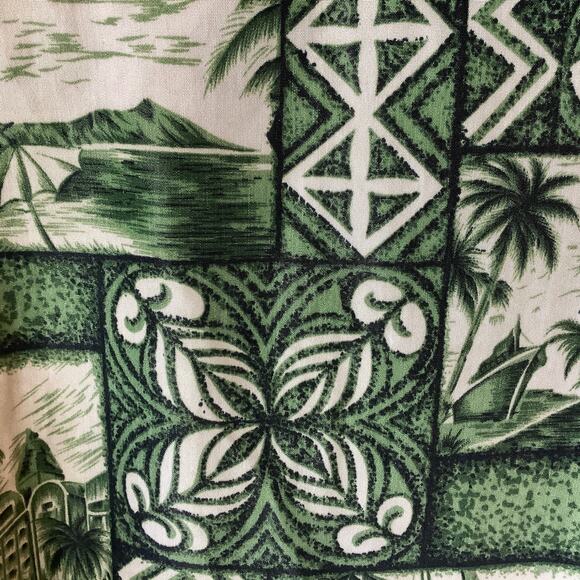 Ten 2 One Green and tan  Hawaiian shirt,Large - Picture 4 of 7